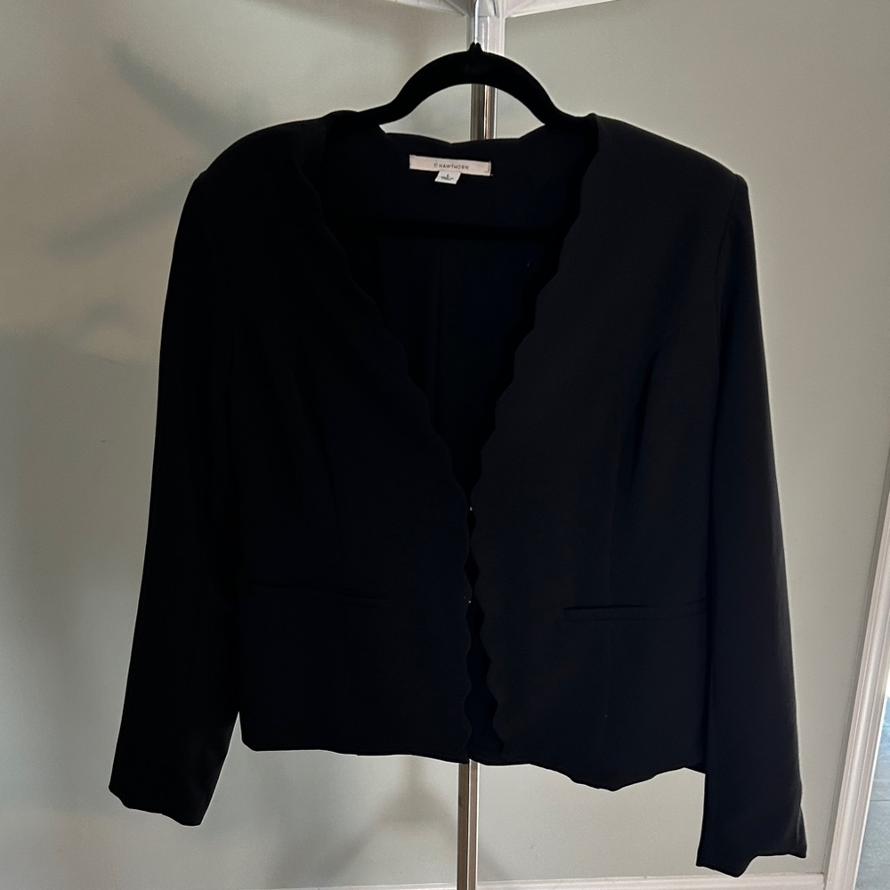 41 Hawthorn Black Scalloped Blazer